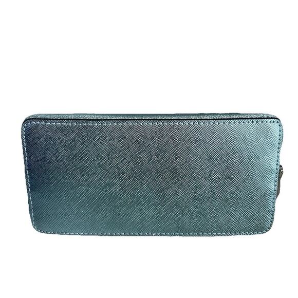 New Kate Spade Blue Tinsel Glitter Cosmetic Bag NWOT Powder Make-up Bathroom - Picture 8 of 11